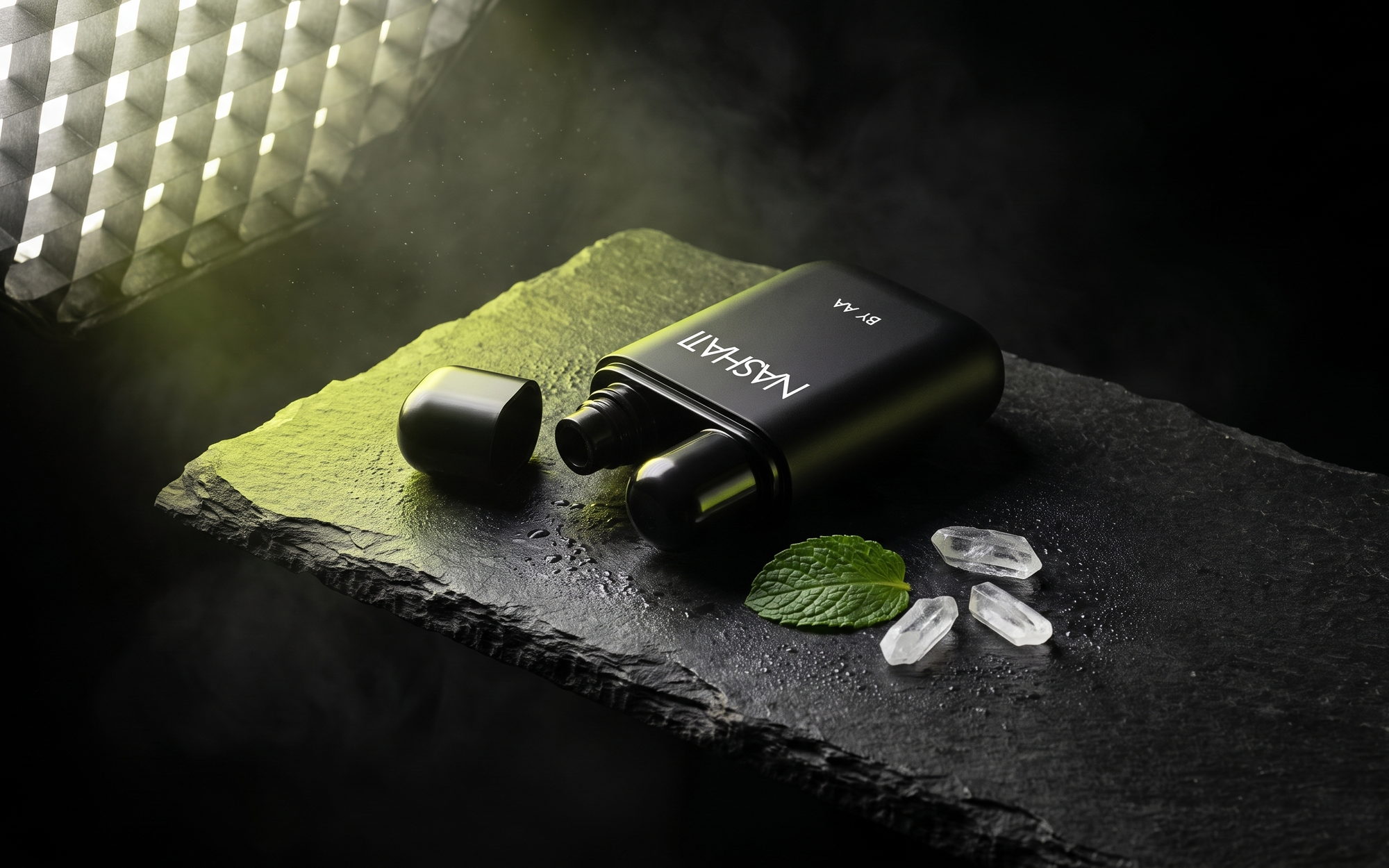 Nashati inhaler on a dark surface